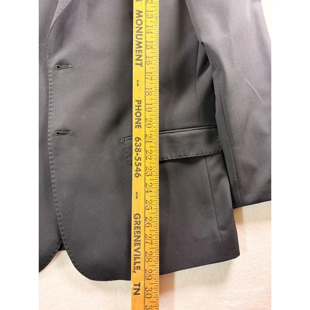 SuitShop Mens Black Slim Fit Stretch Suit 2 Piece Set Jacket 44S Pants 35S